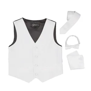 Premium Boys Off White Diamond Vest 300 Set