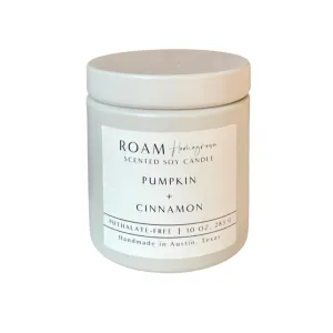 Pumpkin   Cinnamon 10 oz Soy Candle | ROAM Homegrown