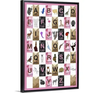 "Alphabet Girls Room" Black Float Frame Canvas Art