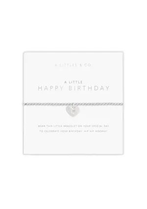 "Happy Birthday" Silver Bracelet