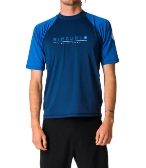 Ripcurl Shockwave Mens Short Sleeve Rashy (2018) - Blue