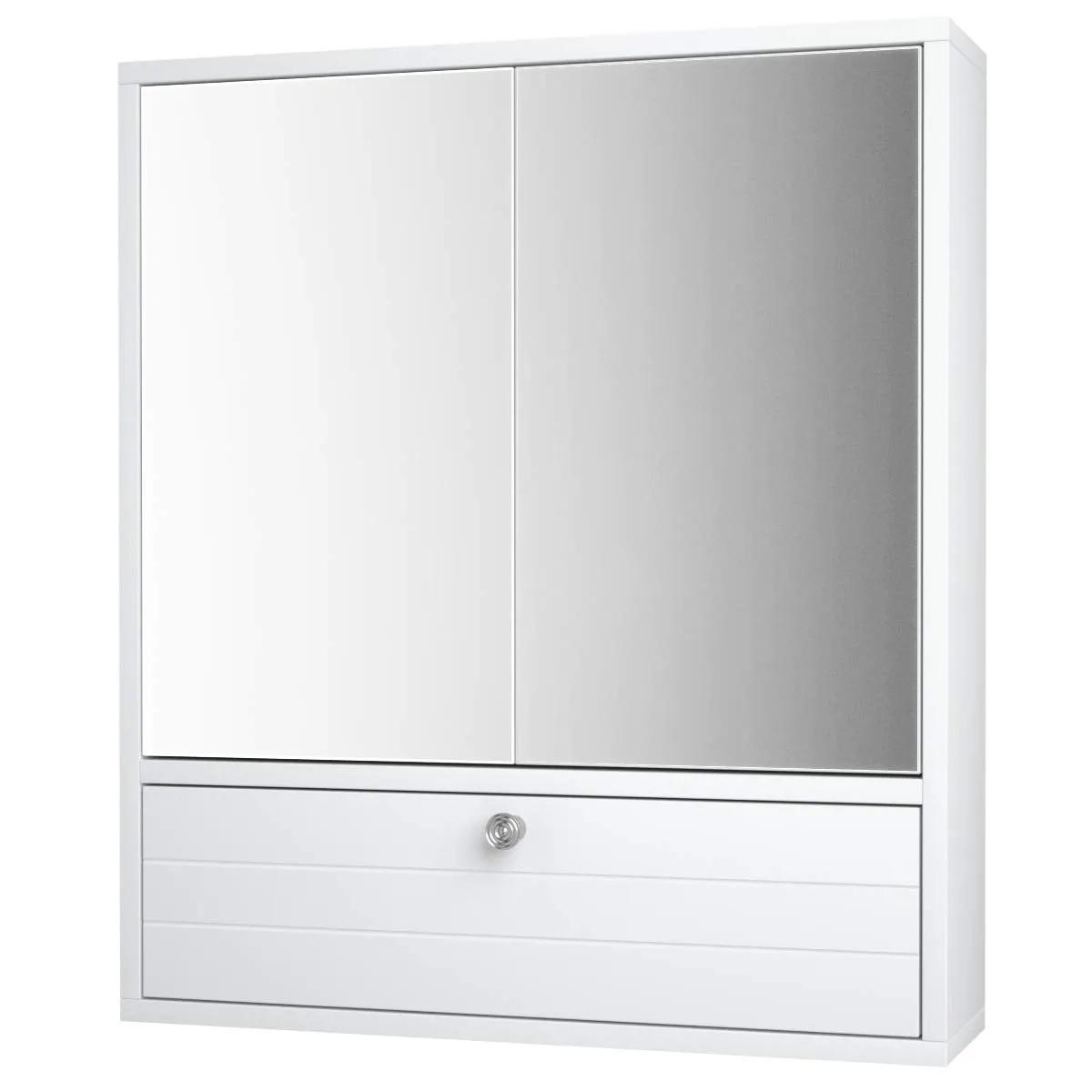 Tangkula Bathroom Mirror Cabinet, Wall Mounted Medicine Cabinet with Mirror Doors & Adjustable Shelf