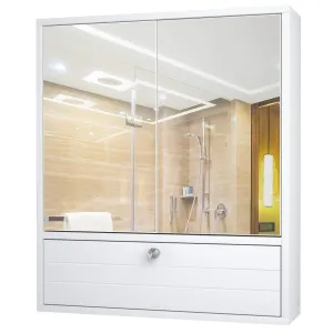 Tangkula Bathroom Mirror Cabinet, Wall Mounted Medicine Cabinet with Mirror Doors & Adjustable Shelf