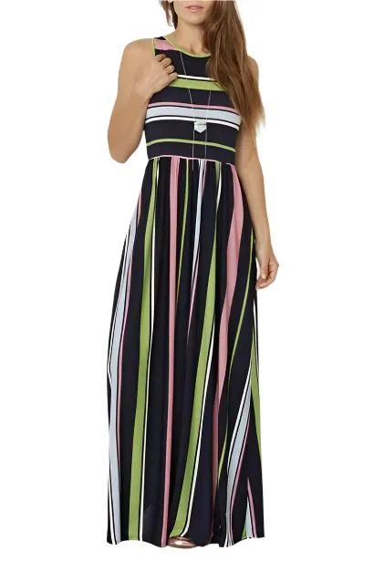 TEEK - Multicolor Stripe Hidden Pocket Dress