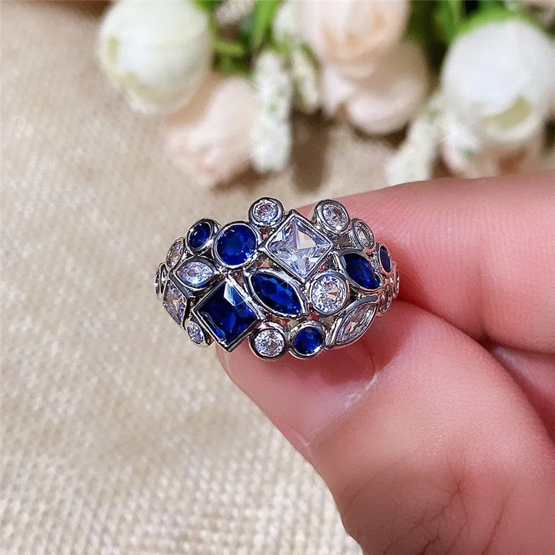 Vintage Jewelry Luxury Bright Art Deco Style Design Cocktail Ring for Women