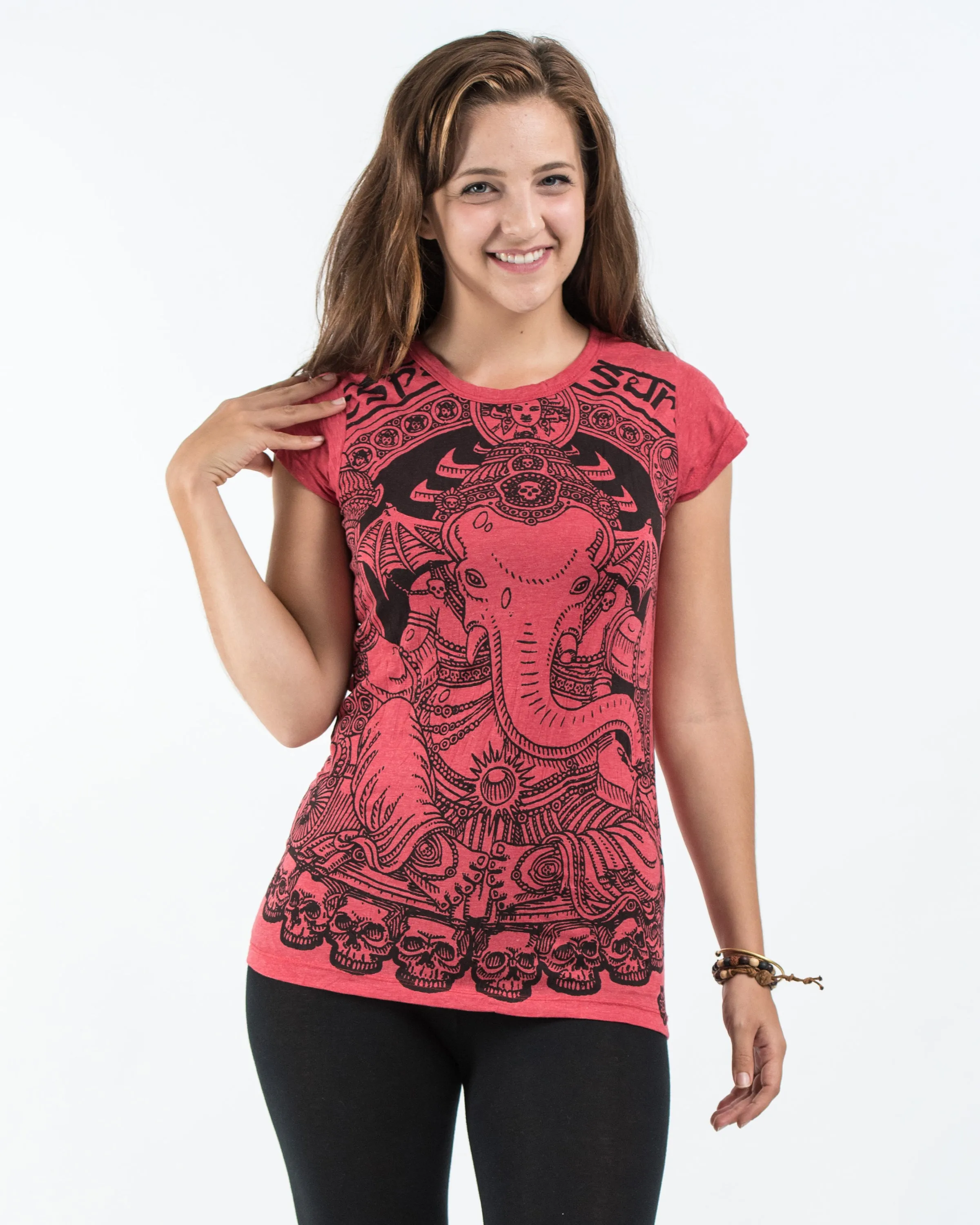 Womens Batman Ganesh T-Shirt in Red