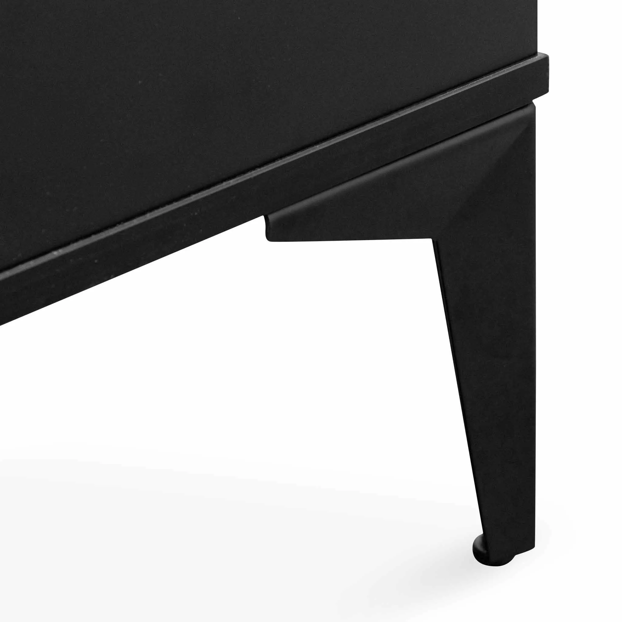 Wooden Side Table - Matte Black with Black Legs