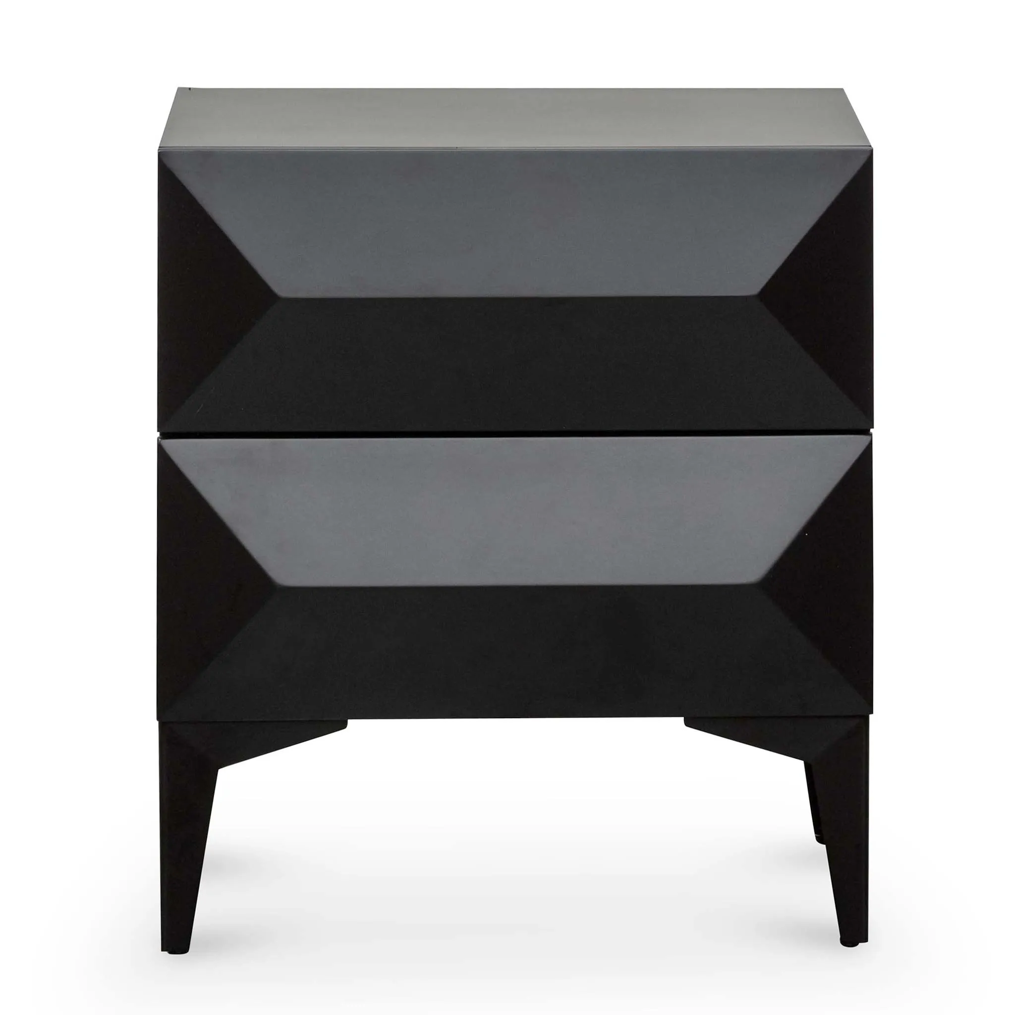 Wooden Side Table - Matte Black with Black Legs